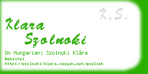 klara szolnoki business card